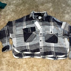 BDG black & gray button down shirt